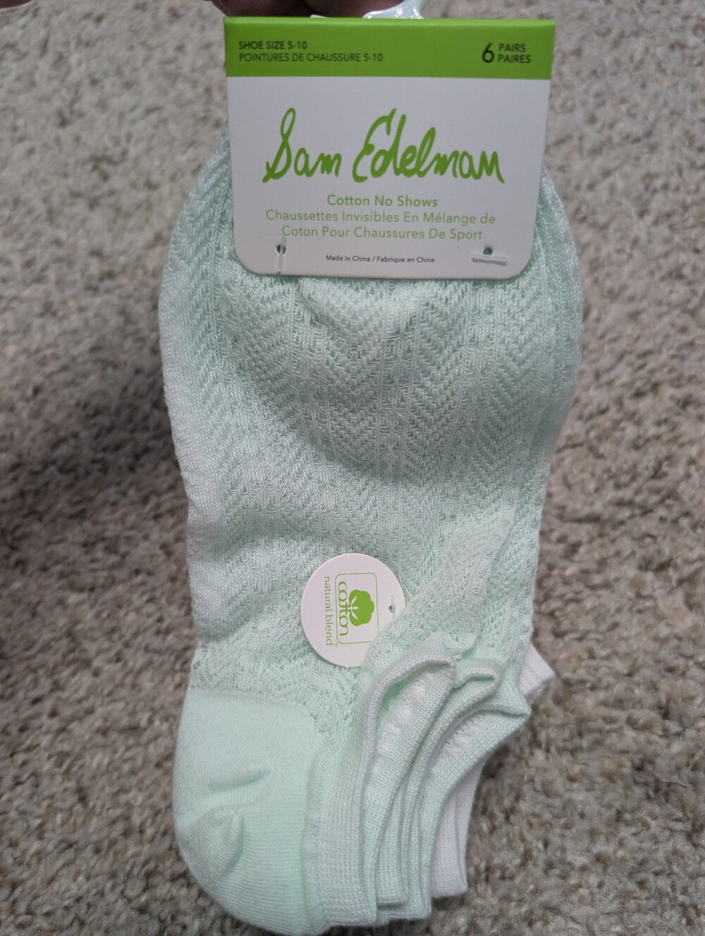 Sam Edelman Lace Cotton No Show Ankle Socks (6 Pairs)